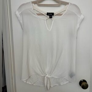 by & by White Blouse with Tie Front